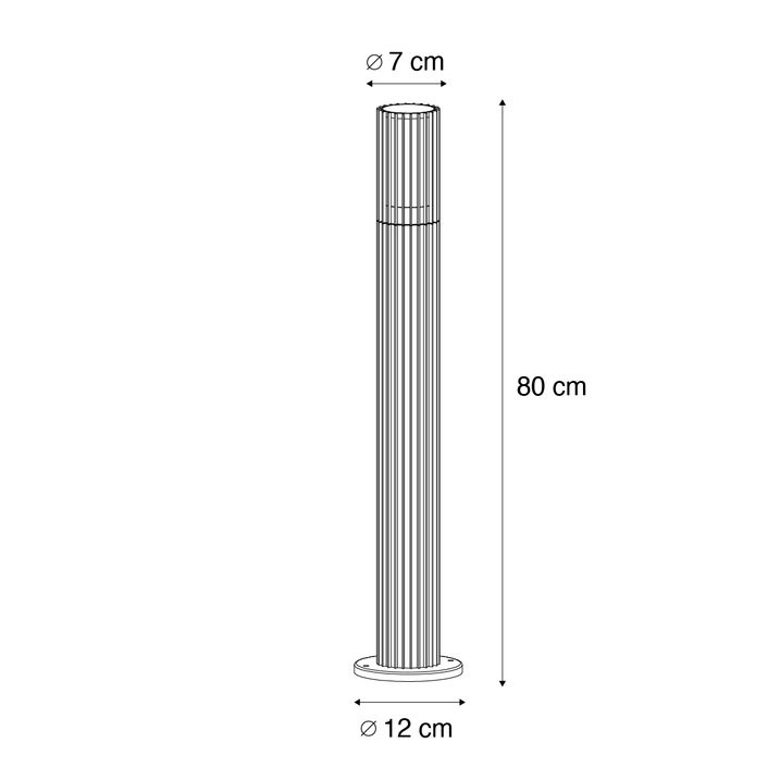 Qazqa Smart Buiten Paaltje Zwart 80 Cm IP44 Incl. GU10 50mm- Boris