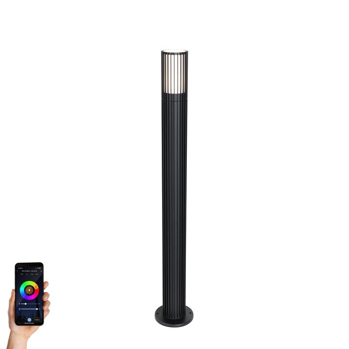 qazqa Smart buiten paaltje zwart 80 cm IP44 incl. GU10 50mm- Boris