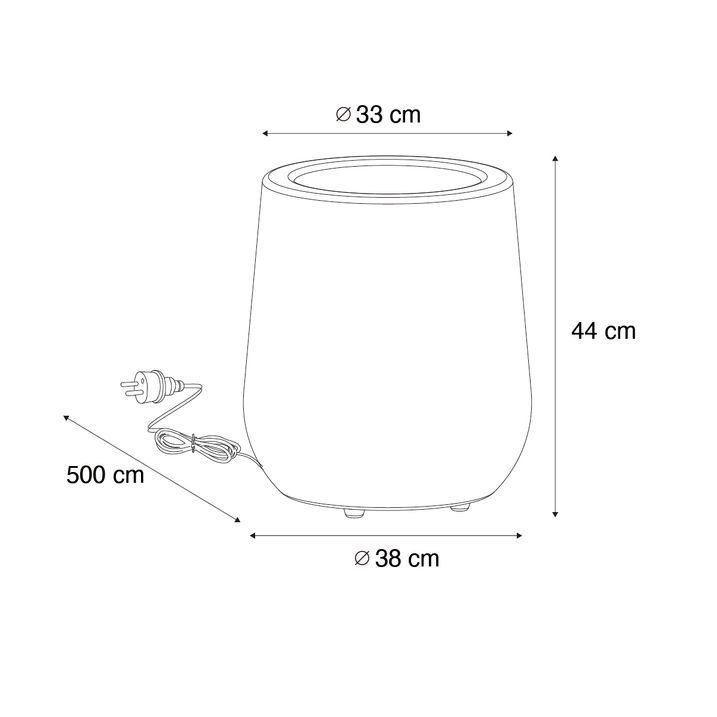 Qazqa Smart Buiten Vloerlamp Bloempot Wit IP44 Incl. Wifi A60 - Flowerpot