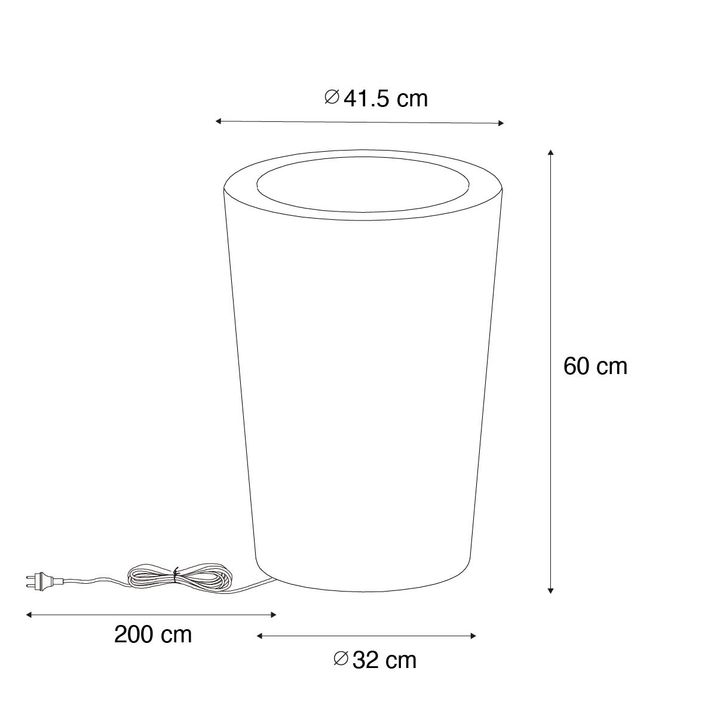 Qazqa Smart Buiten Vloerlamp Bloempot Wit IP65 Incl. LED Wifi A60 - Verano