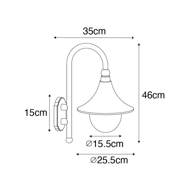 Qazqa Smart Buiten Wandlamp Zwart IP44 Incl. Wifi A60 - Daphne