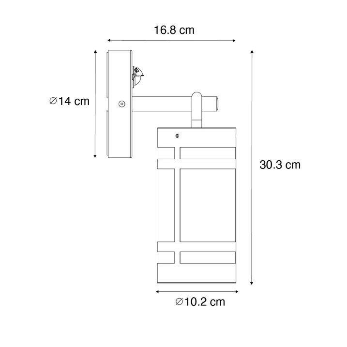 Qazqa Smart Buiten Wandlamp Zwart IP44 Incl. Wifi A60 - Ruben