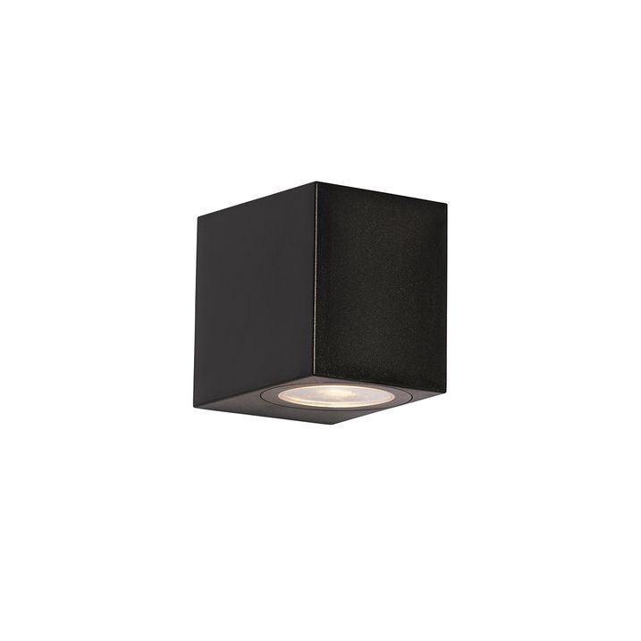 Qazqa Smart Buiten Wandlamp Zwart Kunststof Incl. Wifi GU10 50mm - Baleno