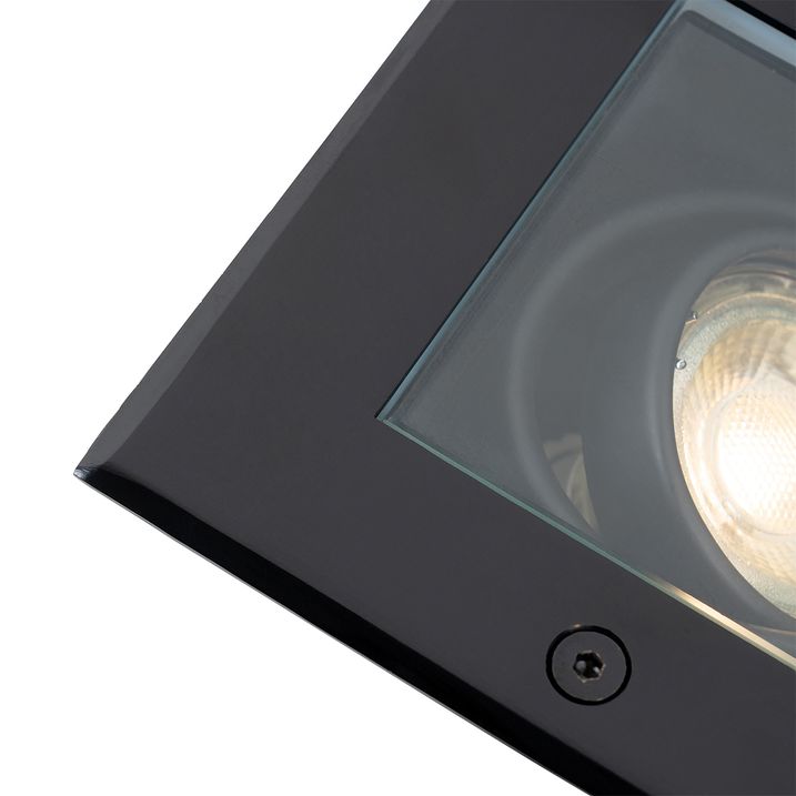 Qazqa Smart Grondspot Zwart Verstelbaar IP65 Incl. Wifi GU10 50mm - Oneon