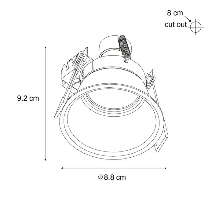 Qazqa Smart Inbouwspot Wit IP44 Incl. Wifi GU10 50mm - Dept