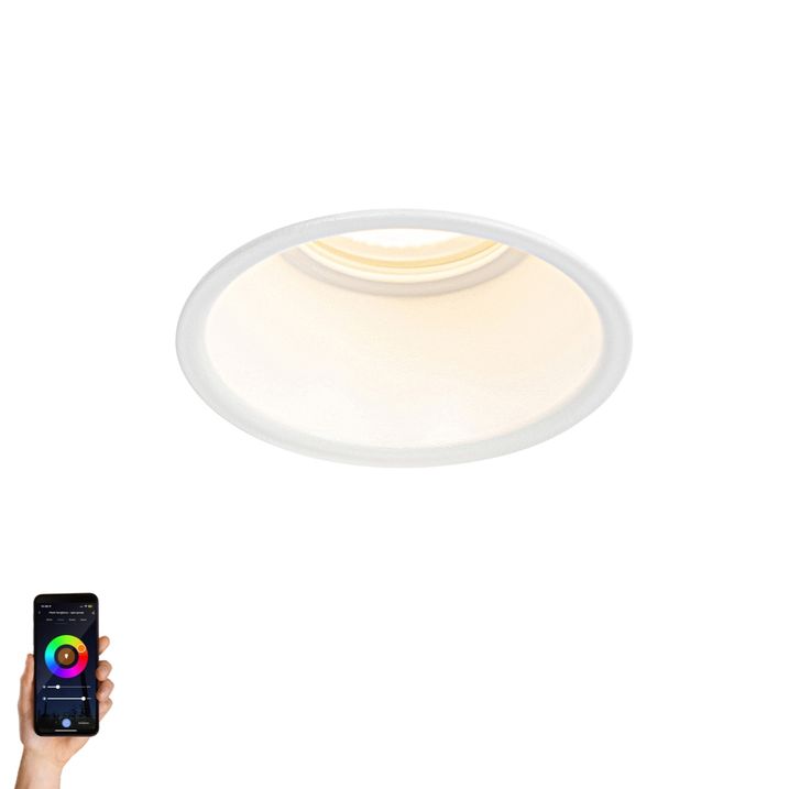 qazqa Smart inbouwspot wit IP44 incl. Wifi GU10 50mm - Dept