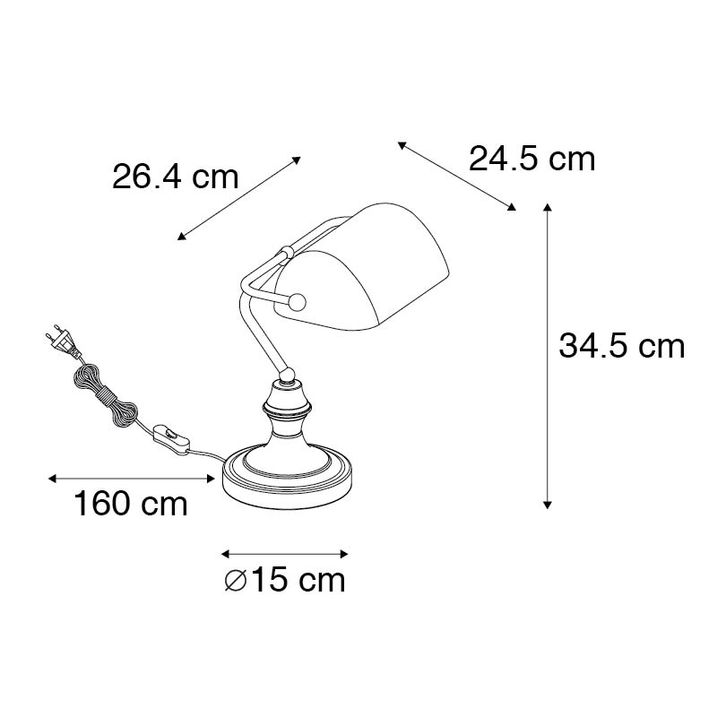 Qazqa Smart Notarislamp Brons Met Amber Glas Incl. Wifi A60 - Banker