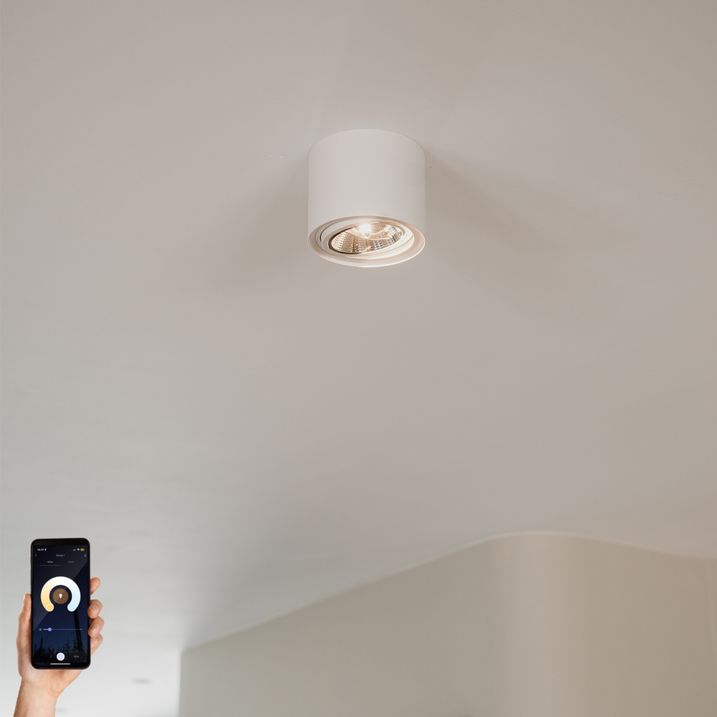 qazqa Smart opbouwspot wit incl. Wifi GU10 111mm - Impact