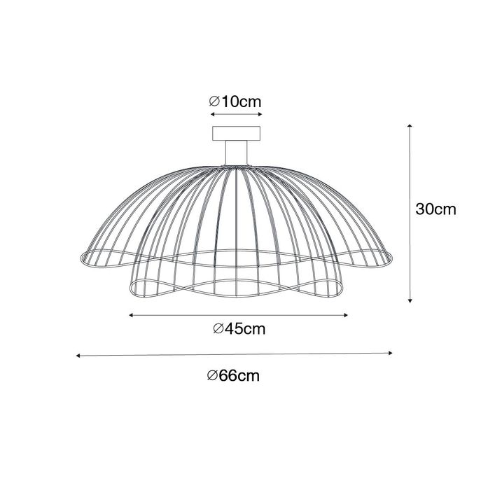 Qazqa Smart Plafondlamp Brons Met Dubbele Kap 45cm Incl. Wifi G95 - Pua