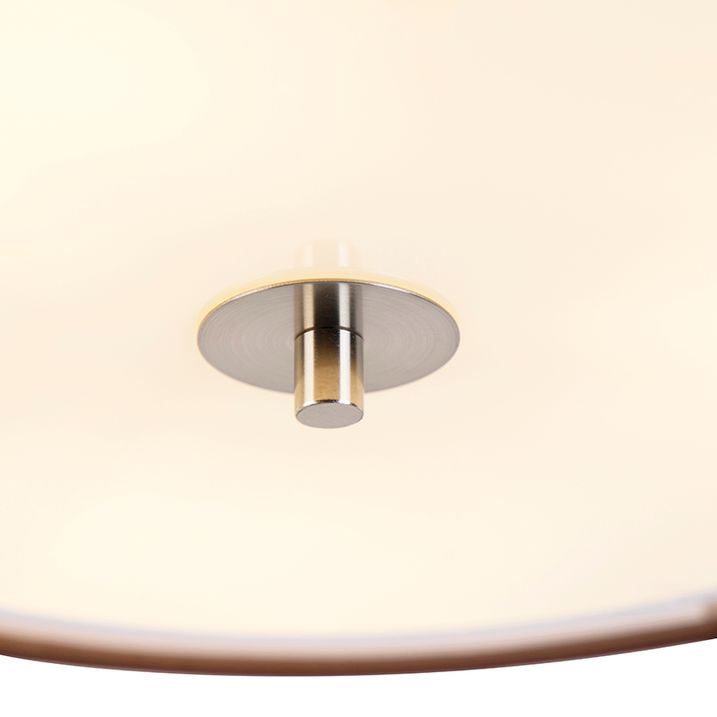 Qazqa Smart Plafondlamp Bruin Met Wit 50 Cm 3-lichts Incl. 3 Wifi A60 - Drum Duo