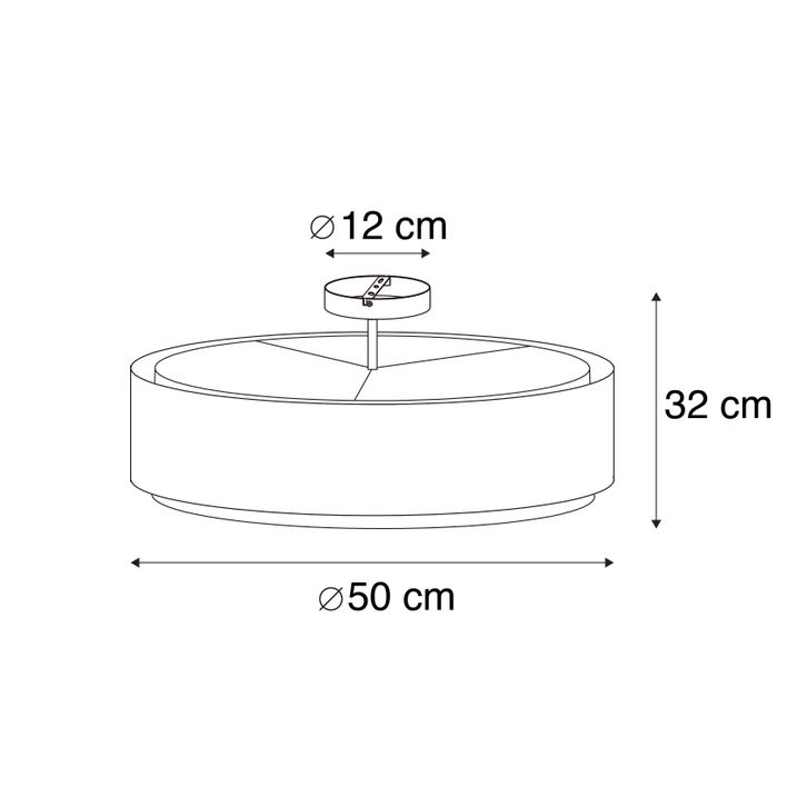 Qazqa Smart Plafondlamp Bruin Met Wit 50 Cm 3-lichts Incl. 3 Wifi A60 - Drum Duo