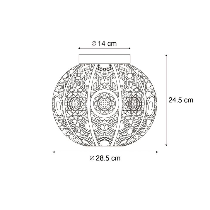 Qazqa Smart Plafondlamp Goud Met Groen 28 5 Cm Incl. Wifi A60 - Baloo