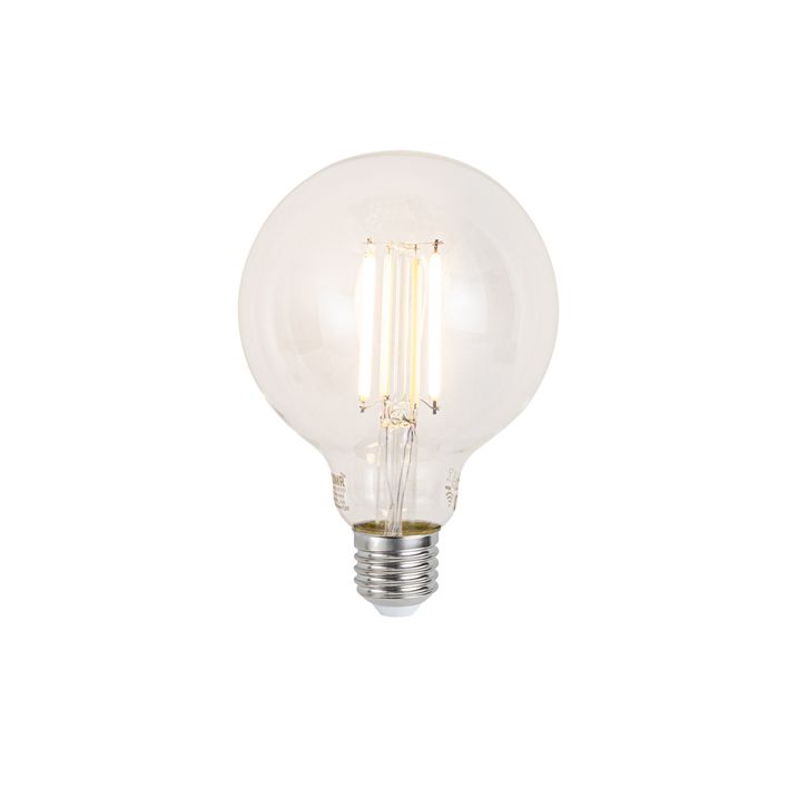 Qazqa Smart Plafondlamp Messing En Amber Glas Incl. Wifi G95 - Zuzanna