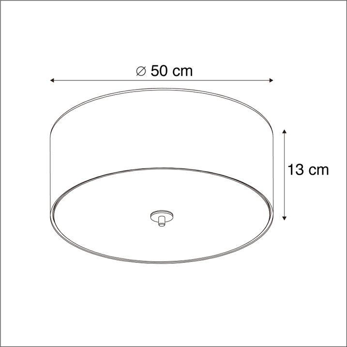 Qazqa Smart Plafondlamp Wit 50 Cm Incl. 4 Wifi A60 - Drum Jute