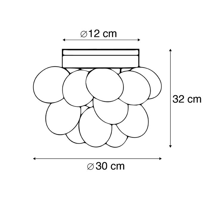 Qazqa Smart Plafondlamp Zwart Met Amber Glas 3-lichts Incl. 3 Wifi G9 - Uvas