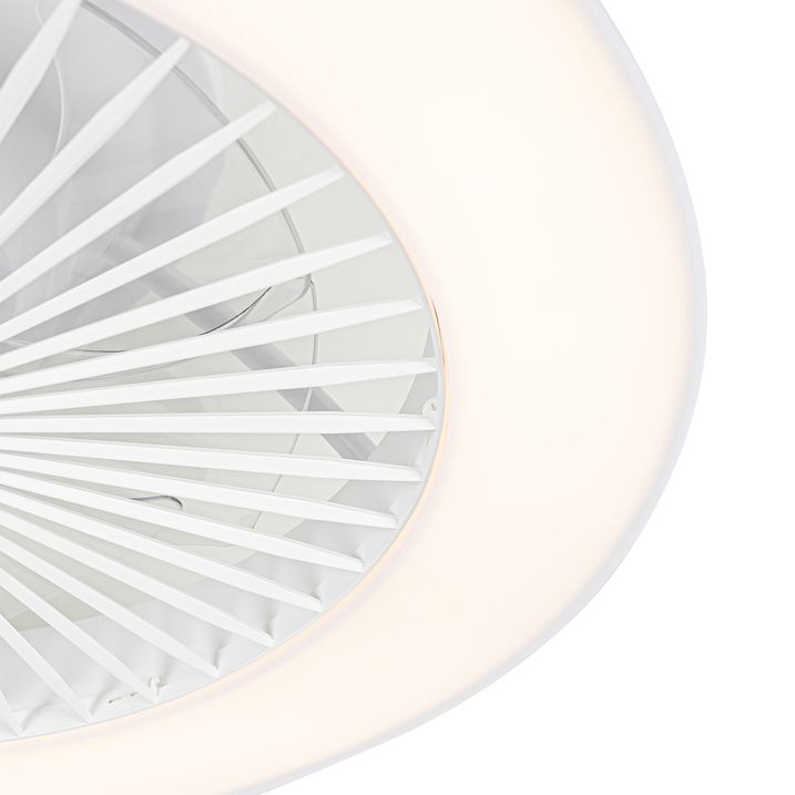 Qazqa Smart Plafondventilator Wit 59.5cm Incl. LED Dimbaar Met Afstandsbediening - Deniz