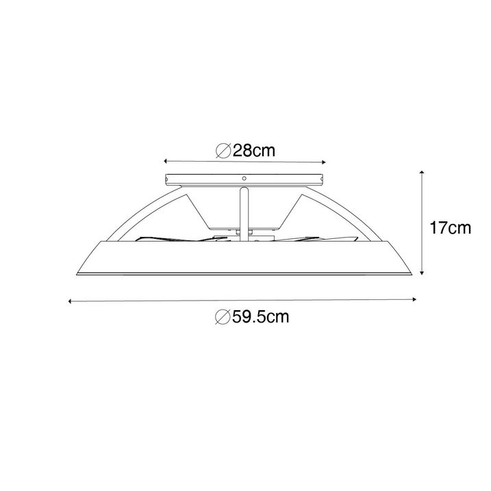 Qazqa Smart Plafondventilator Wit 59.5cm Incl. LED Dimbaar Met Afstandsbediening - Deniz