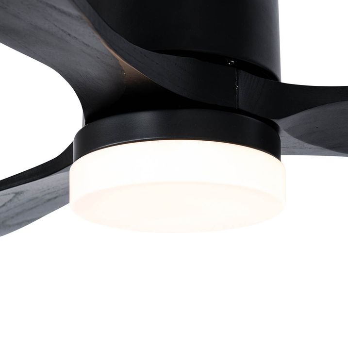 Qazqa Smart Plafondventilator Zwart 132cm Incl. LED Dimbaar Met Afstandsbediening - Sofia