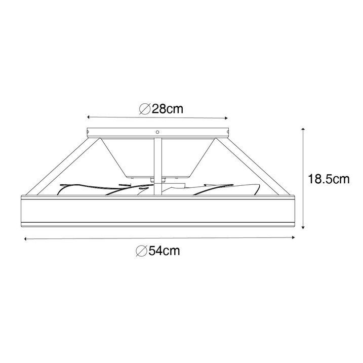 Qazqa Smart Plafondventilator Zwart 54cm Incl. LED Dimbaar Met Afstandsbediening - Dave