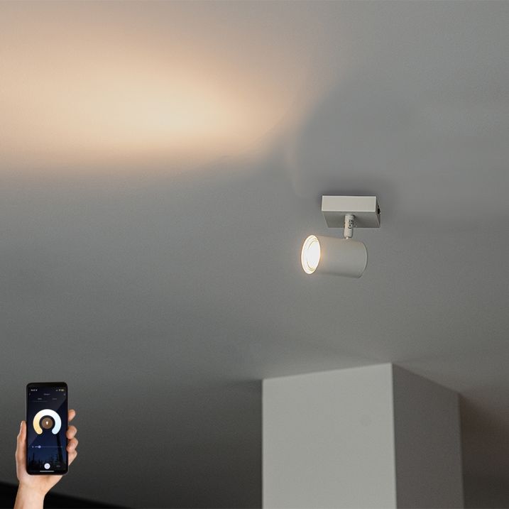 qazqa Smart spot wit verstelbaar vierkant incl. Wifi GU10 50mm - Jeana
