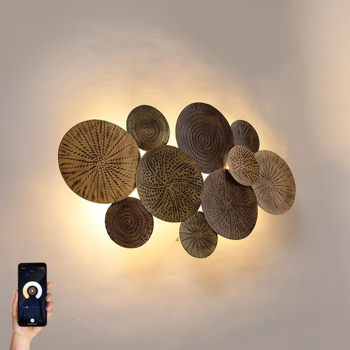 qazqa Smart wandlamp antiek goud 93 cm 2-lichts incl. 2 Wifi A60 - Kelly qazqa Smart wandlamp antiek goud 93 cm 2-lichts incl. 2 Wifi A60 - Kelly