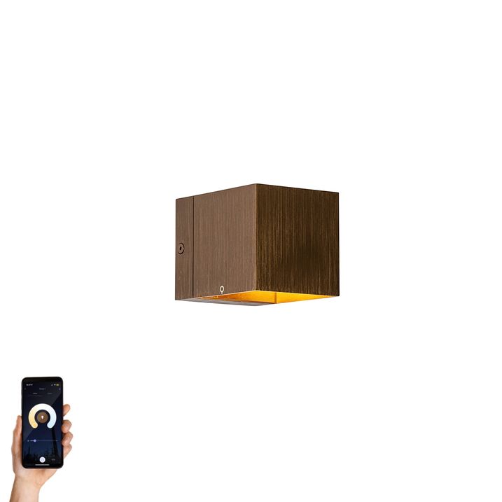 qazqa Smart wandlamp donkerbrons 8 cm incl. Wifi G9 - Transfer