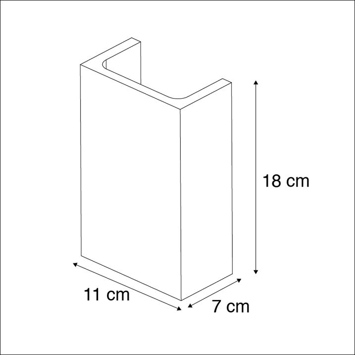 Qazqa Smart Wandlamp Grijs Beton Rechthoek Incl. Wifi G9 - Meaux