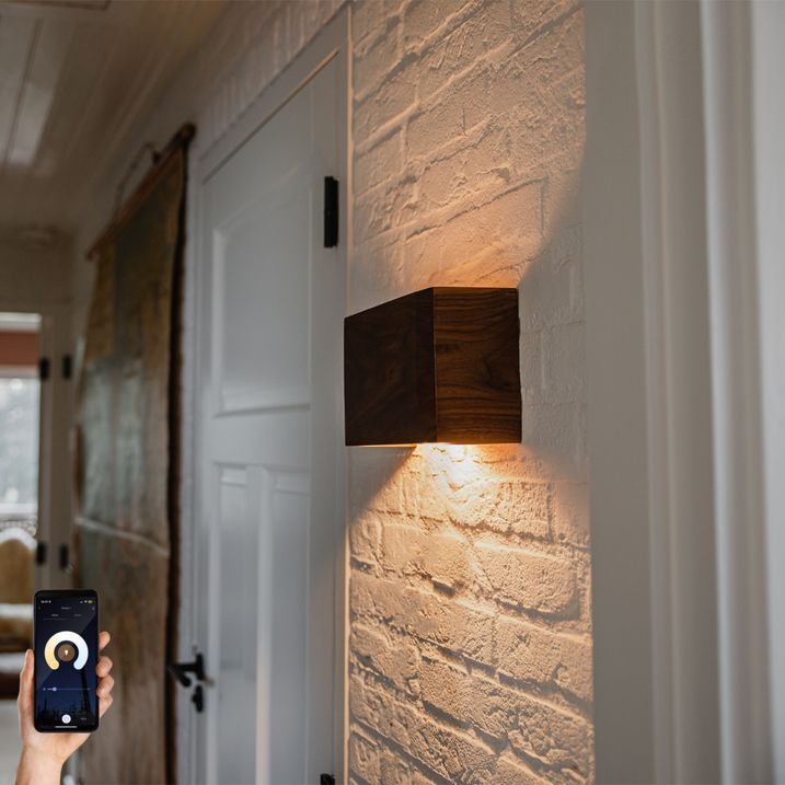 qazqa Smart wandlamp walnoot hout 24 cm incl. Wifi G9 - Otan qazqa Smart wandlamp walnoot hout 24 cm incl. Wifi G9 - Otan