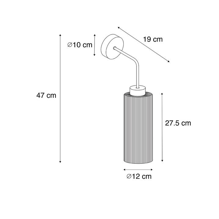 Qazqa Smart Wandlamp Zwart Met Smoke Glas Incl. Wifi ST64 - Laura
