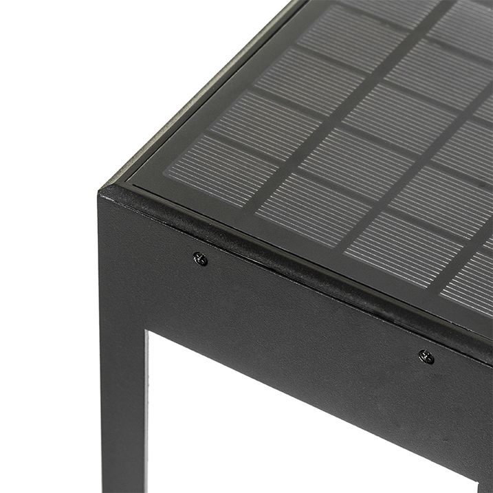 Qazqa Staande Buitenlamp Zwart 80 Cm Met Dimlicht En Sensor Op Solar - Charlotte