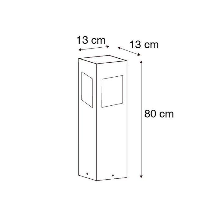Qazqa Staande Buitenlamp Zwart 80 Cm Met Dimlicht En Sensor Op Solar - Charlotte