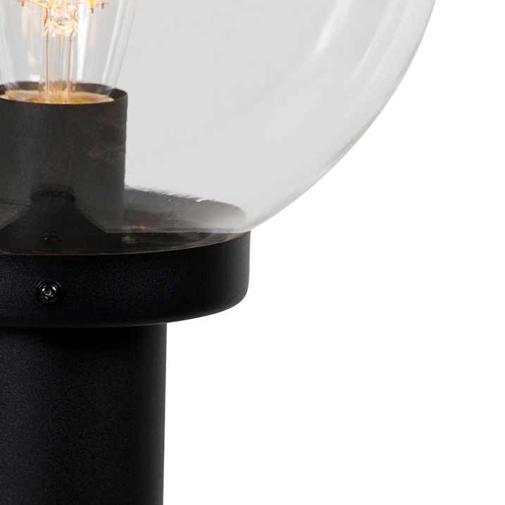 Qazqa Staande Buitenlamp Zwart Met Heldere Bol 100 Cm IP44 - Sfera