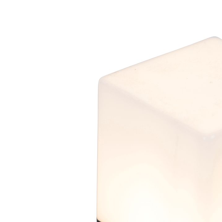 Qazqa Staande Buitenlamp Zwart Met Opaal Witte Kap 30 Cm - Denmark