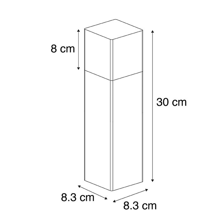 Qazqa Staande Buitenlamp Zwart Met Opaal Witte Kap 30 Cm - Denmark