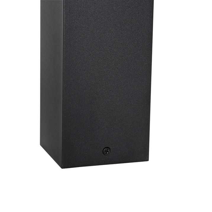 Qazqa Staande Buitenlamp Zwart Met Smoke Kap 30 Cm - Denmark