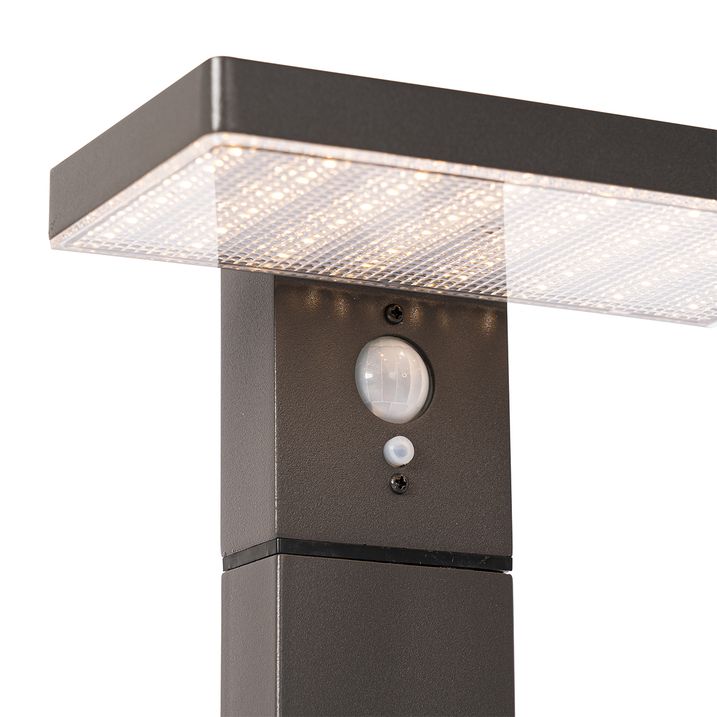 Qazqa Staande Buitenpaal Donkergrijs 50 Cm Incl. LED En Dimlicht Op Solar - Sunnie