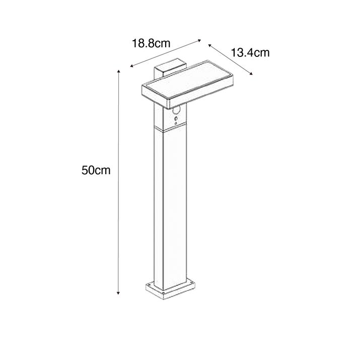Qazqa Staande Buitenpaal Donkergrijs 50 Cm Incl. LED En Dimlicht Op Solar - Sunnie