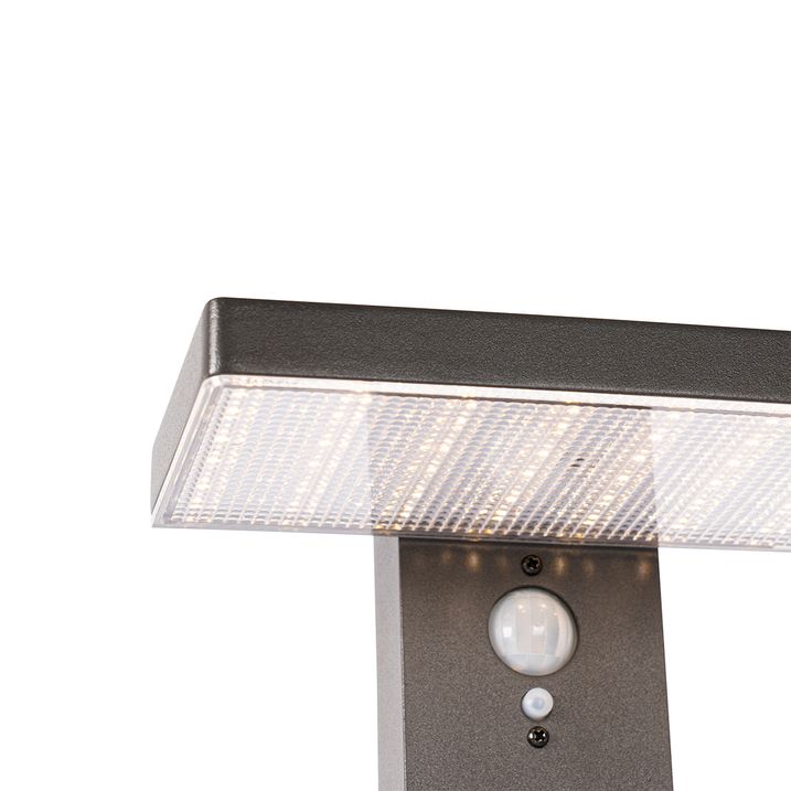 Qazqa Staande Buitenpaal Donkergrijs 80 Cm Incl. LED En Dimlicht Op Solar - Sunnie