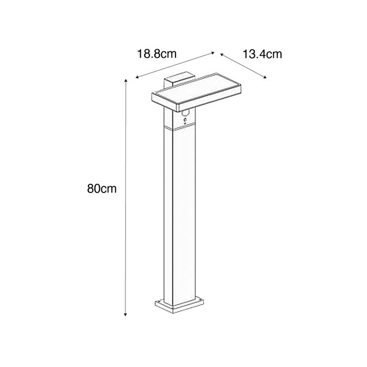 Qazqa Staande Buitenpaal Donkergrijs 80 Cm Incl. LED En Dimlicht Op Solar - Sunnie