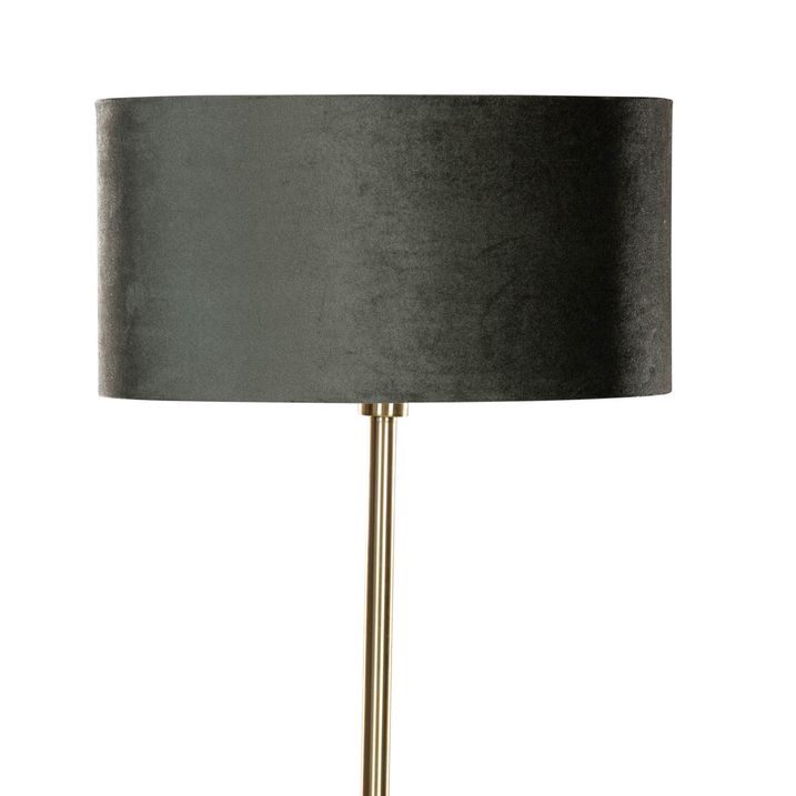 Qazqa Tafellamp Messing Met Ovale Velours Kap Groen 35cm - Simplo