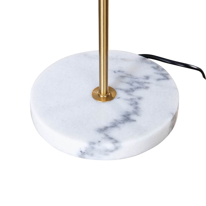 Qazqa Tafellamp Messing Met Velours Kap Bruin 35cm - Kaso