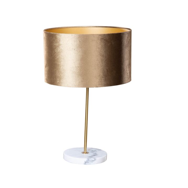 qazqa Tafellamp messing met velours kap bruin 35cm - Kaso qazqa Tafellamp messing met velours kap bruin 35cm - Kaso
