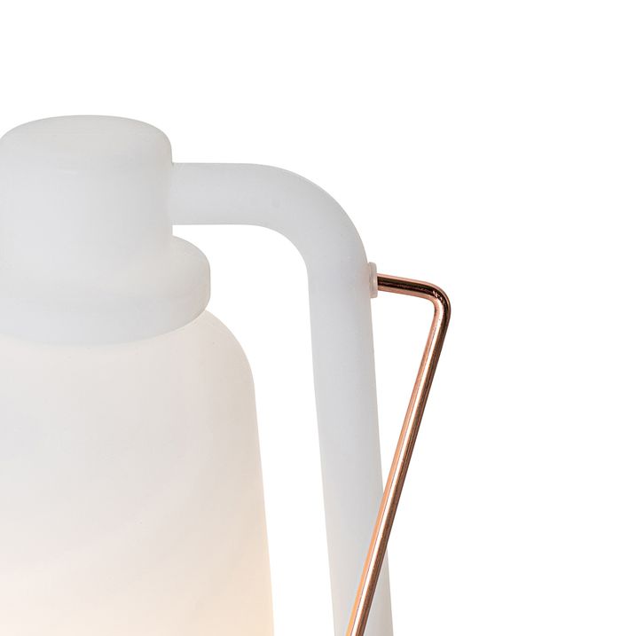 Qazqa Tafellamp Wit Oplaadbaar 22 Cm IP44 - Storm Mini