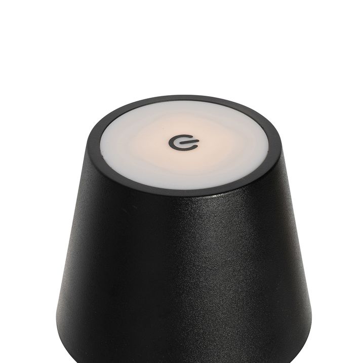 Qazqa Tafellamp Zwart Incl. LED Dimbaar En Oplaadbaar IP54 - Murdock