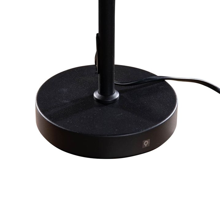 Qazqa Tafellamp Zwart Met Ovale Velours Kap Zwart 35cm - Parte