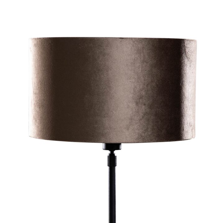 Qazqa Tafellamp Zwart Met Velours Kap Groen 35cm - Parte