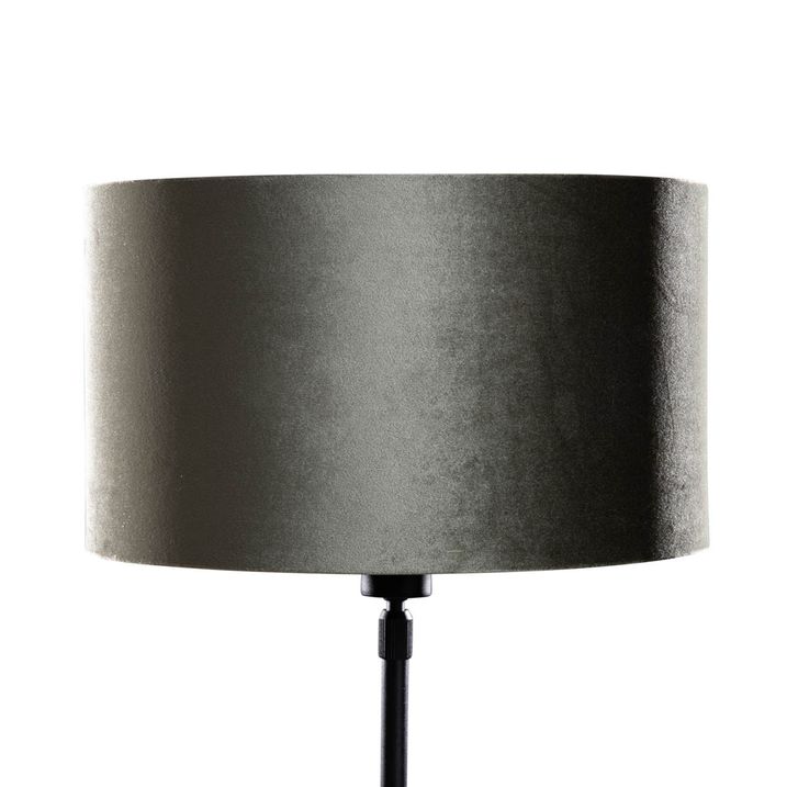 Qazqa Tafellamp Zwart Met Velours Kap Groen 35cm - Parte