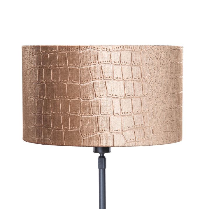 Qazqa Tafellamp Zwart Met Velours Kap Krokodil Dessin 35cm - Parte