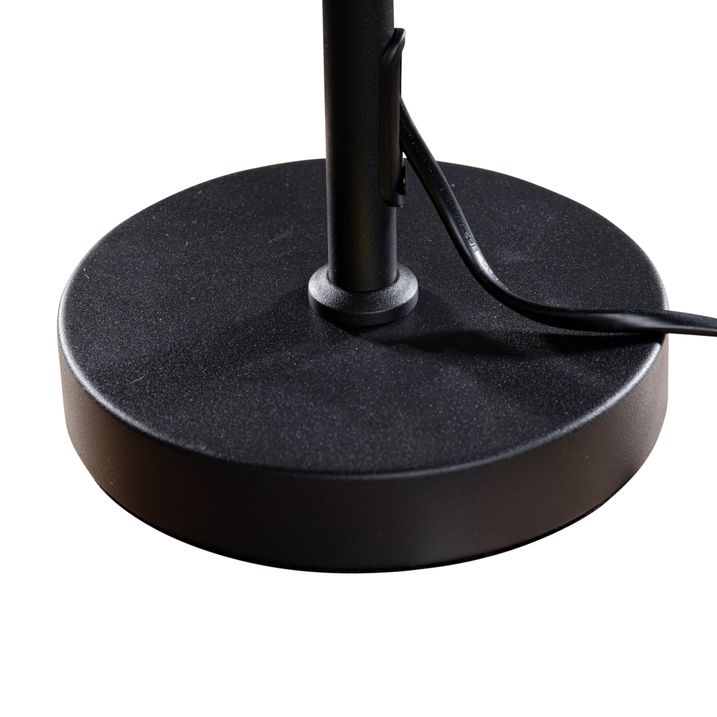 Qazqa Tafellamp Zwart Met Velours Kap Taupe 35cm - Parte