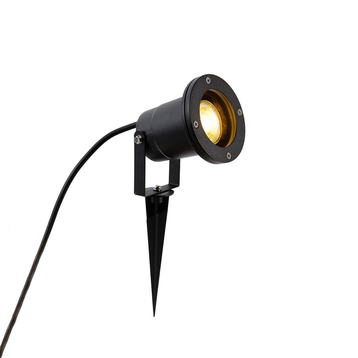 qazqa Tuinspot zwart incl. snoer en stekker 200 cm IP65 - Basic
